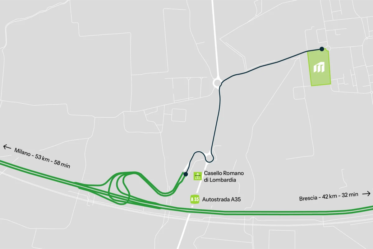 Mappa autostrade mileast logistics park polo logistico tra brescia bergamo e milano - Mileast Logistics Park
